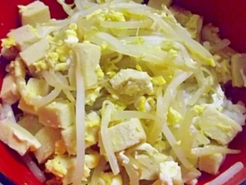 もやしと高野豆腐の玉子とじ丼